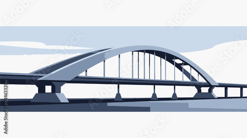 Abstract Bridge in Blue and Gray illustration