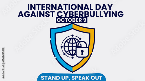 International Day Against Cyberbullying October 9th vector illustration