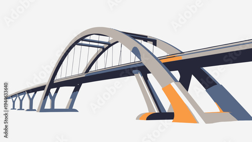 Abstract Arch Bridge with Clean Lines vector illustration