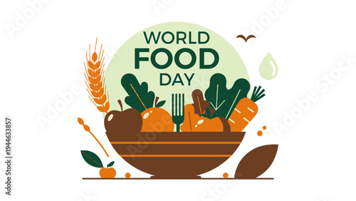 World Food Day Concept with Healthy Food illustration