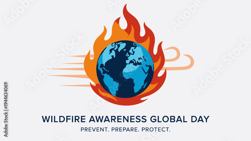 Wildfire Awareness Global Day Concept illustration