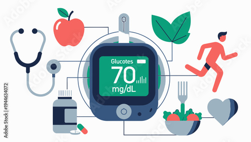 Diabetes Awareness and Management Concept illustration