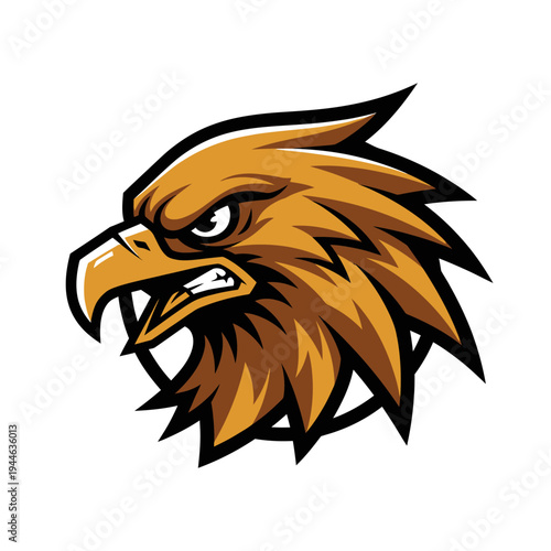 A close-up illustration of an eagle's fierce head vect 11 showcasing its sharp beak and intense gaze.