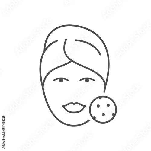 Facial cleaning pads line icon