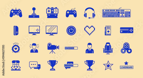 Video Game Icons Set - Collection of Gaming Symbols and Elements