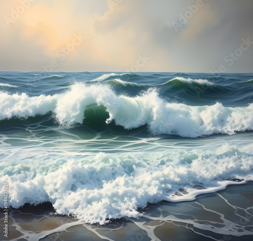 waves, wave, ocean, sea, beach, shore, coast, seaside, surf, water, tide, foam, splash, ripple, current, marine, seascape, horizon, sky, clouds, sand, coastline, bay, lagoon, tropical, summer, sunligh