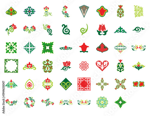 National ornament. A stylized flower. Tatar pattern. Vector illustration.