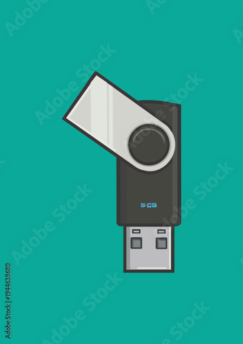 Minimal USB Flash Drive Illustration