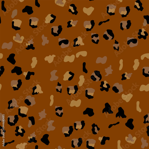 Seamless leopard print pattern. Fully seamless jaguar or cheetah skin pattern. Design for leopard print textile fabric. Suitable for fashion