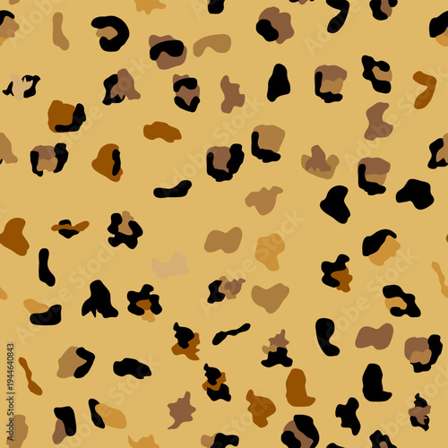 Seamless leopard print pattern. Fully seamless jaguar or cheetah skin pattern. Design for leopard print textile fabric. Suitable for fashion