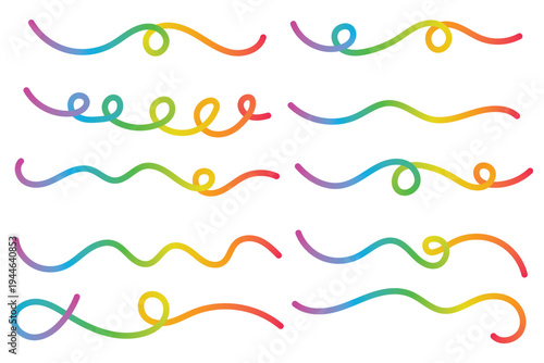 Abstract gradient waves and flowing ribbons form vibrant patterns. abstract bold wavy lines and swirls. colorful wavy lines .