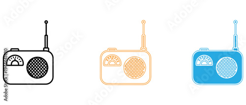 Colorful radio icons