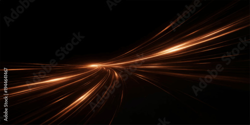 An abstract background featuring dark space with fast motion light lines creating a blur effect reminiscent of night highway traffic and high speed transportation