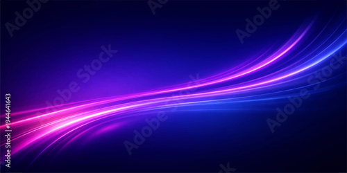 A flowing abstract blue wave background features glowing purple lines and pink light curves in a bright motion design for a textured wallpaper backdrop