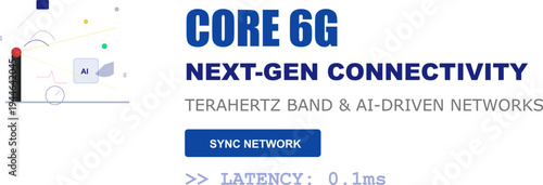 6G Next-Gen Connectivity: Terahertz Band AI-Driven Network Technology Illustration