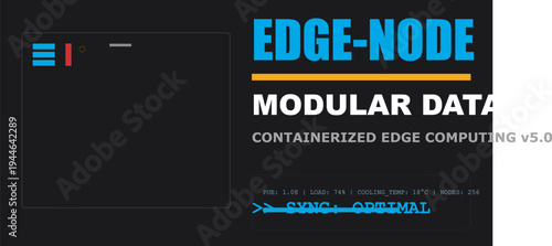 Edge Node Modular Data Computing Infrastructure. Digital Network Technology Concept.