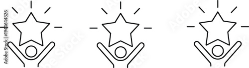 Achievement star icon, success recognition symbol, award celebration illustration, motivational victory vector design, accomplishment artwork, professional excellence graphic element