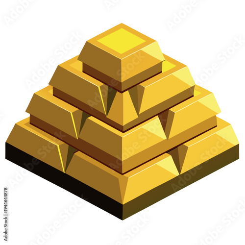  shiny gold bars arranged 