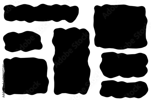 Set of Hand-Drawn Organic Blob Shapes, Wavy Wiggle Borders, and Irregular Vector Frames for Modern Graphic Design