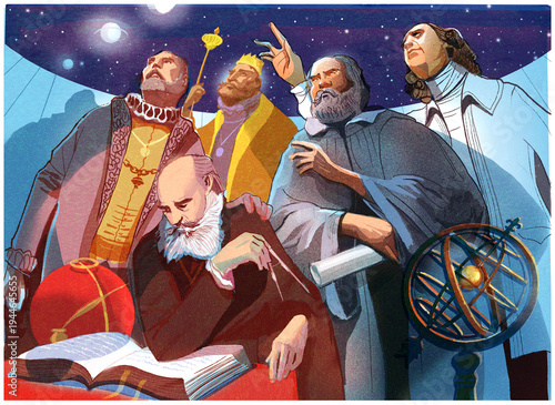 A portrait of Famous Historical Astronomers. 