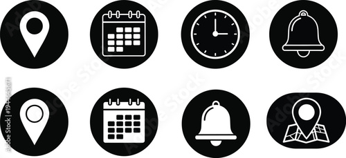 Silhouette icons isolated on transparent background