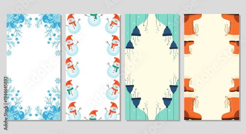 Winter Holiday Templates - Snowmen, Snowflakes, Boots, Hats