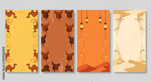 Desert Story Templates: Camels, Saddles, Lanterns, Dunes