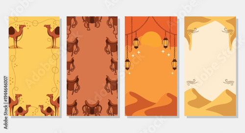 Desert Caravan Story Templates: Camels, Dunes, Lanterns
