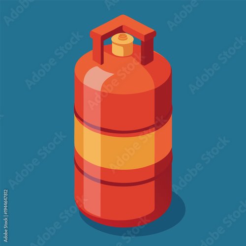 colorful LPG gas cylinder with simple geometric shapes