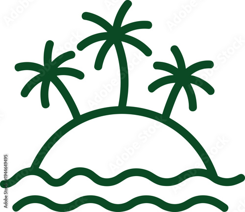 Tropical island illustration with palm trees, vacation paradise, exotic travel destination, summer holiday escape, nature landscape, tourism concept, relaxation theme, eco-friendly design