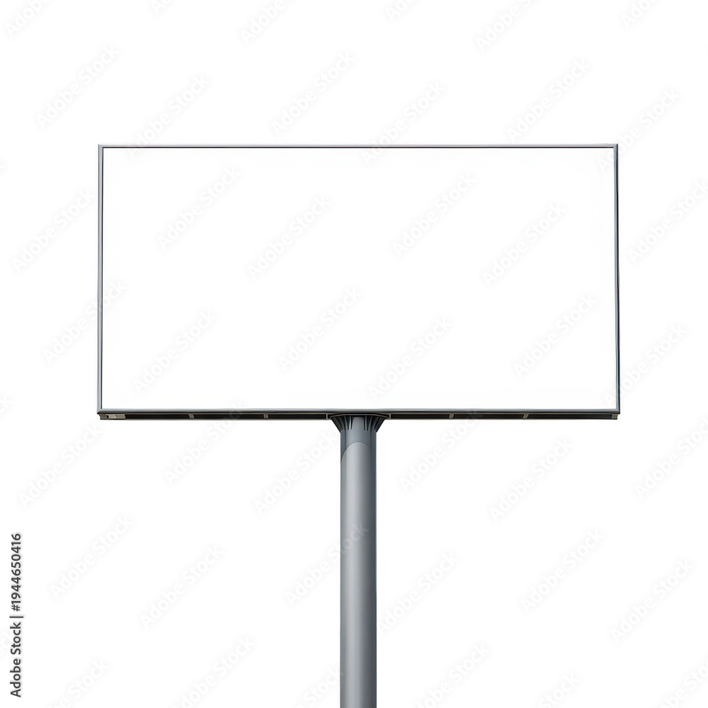 Obraz premium Empty rectangular sign mounted on a metal pole