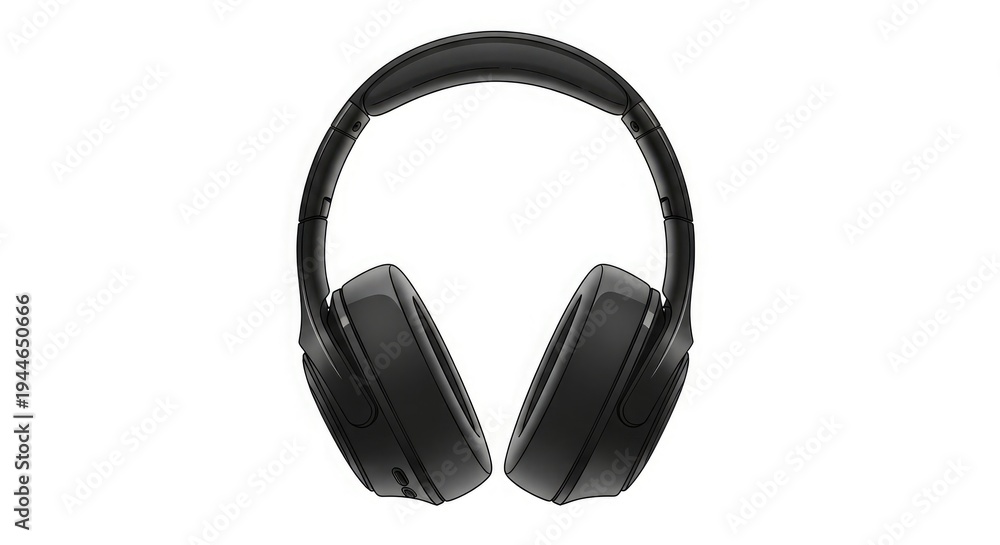 Fototapeta premium Black over ear headphones with adjustable headband