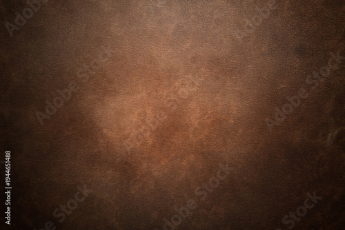 A dark brown grunge leather texture with a vintage aged pattern on a rough surface provides a dark antique parchment backdrop for a dirty weathered design