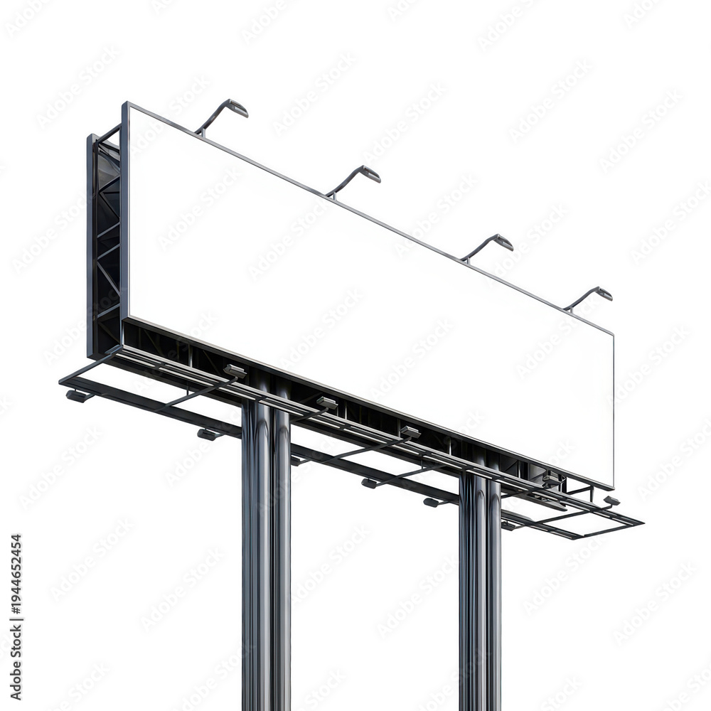 Obraz premium Large billboard attached to a metal framework structure in an outdoor setting