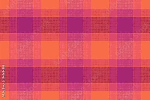 Finish fabric texture textile, gentleman vector background seamless. Infant plaid check tartan pattern in red and pink colors.