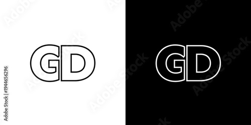 Letter G and D, GD logo design template. Minimal monogram initia
