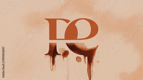Stylized letters R and O appear to bleed dark brown liquid against a muted orange background.