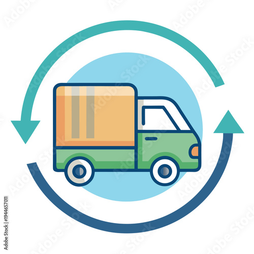 delivery truck with a package box