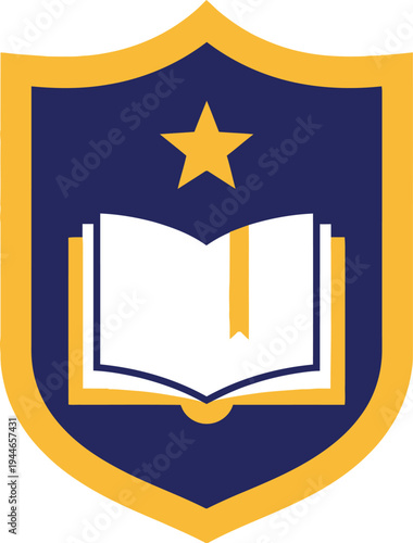 A set of glossy metal shield icons featuring a yellow star emblem on a black circle button, designed as a national state symbol or country flag vector illustration