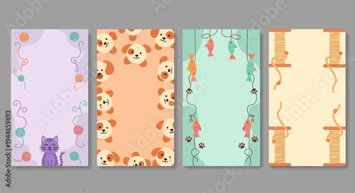 Cute Pet Themed Border Designs for Social Media and Crafts