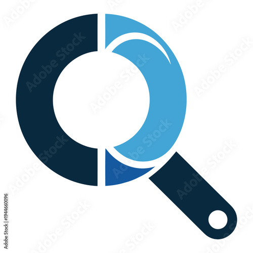 Magnifying glass examining a partially filled circular progress indicator