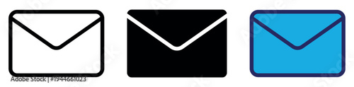 Email newsletter line icon set.