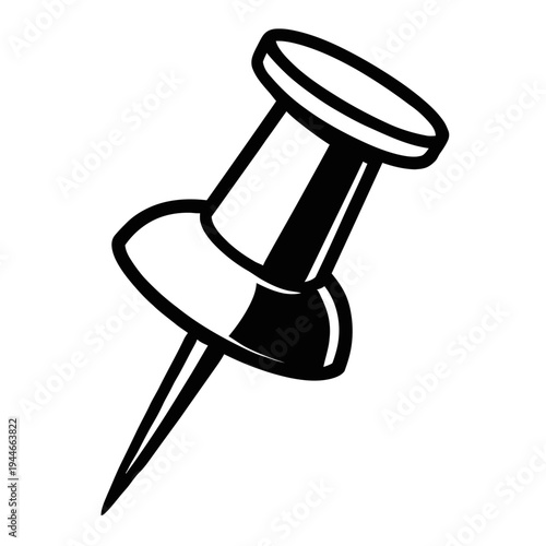 Thumbtack or Push Pin Icon Vector - Classic Symbol for Office and Reminder