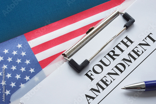 Bilde på lerret Fourth Amendment rights concept with protection against unreasonable searches an