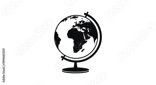 Minimalist vector graphic illustration of an earth globe for educational and travel designs