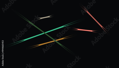 Abstract scratched lines forming crosses on black background generative art