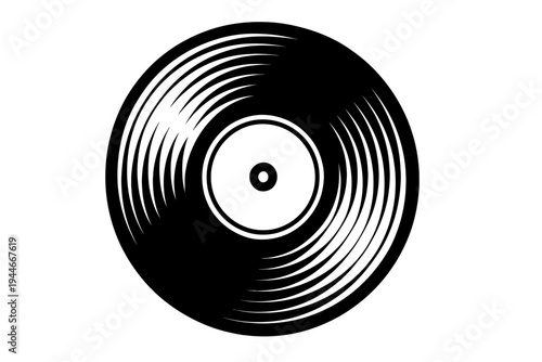 Vinyl Record Icon Vector - Classic Symbol for Music, Vintage, and Audio
