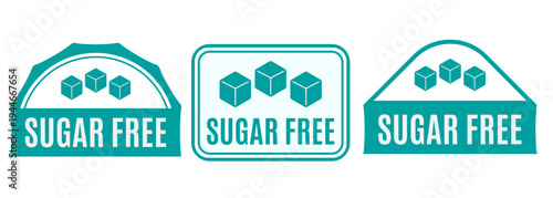 Sugar free product label badge, healthy diet food packaging icon