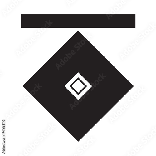 日本の伝統的な器物紋の家紋「釘抜き紋」のイラストベクターデータ