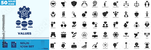 Values Solid Editable Icons set